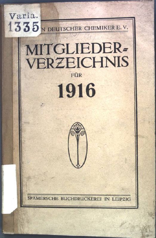 Mitglieder-Verzeichnis für 1916