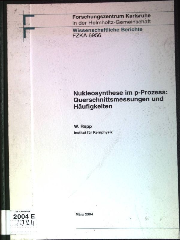 Nukleosynthese im p-Prozess: Querschnittsmessungen und Häufigkeiten