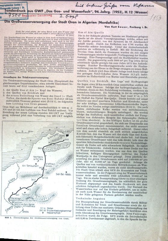 Die Großwasserversorgung der Stadt Oran in Algerien (Nordafrika)