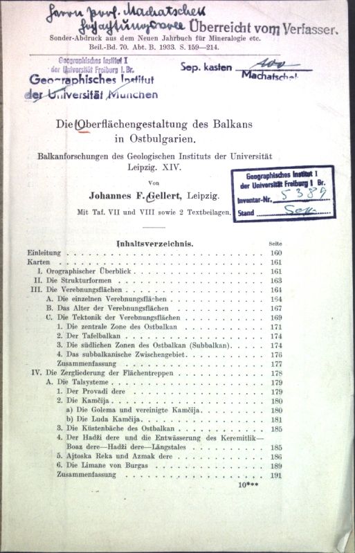 Die Oberflächengestaltung des Balkans in Ostbulgarien