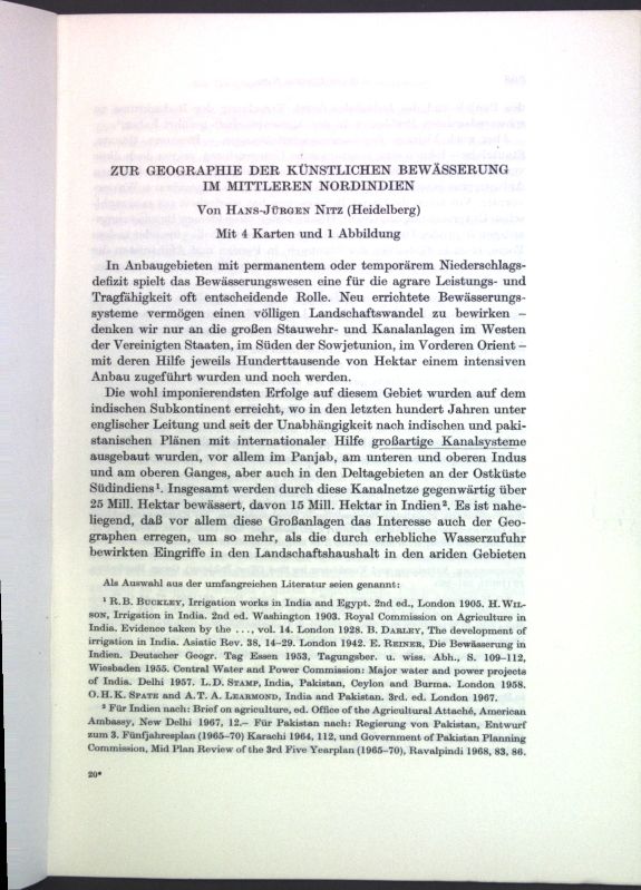 Zur Geographie der künstlichen Bewässerung im mittleren Nordindien