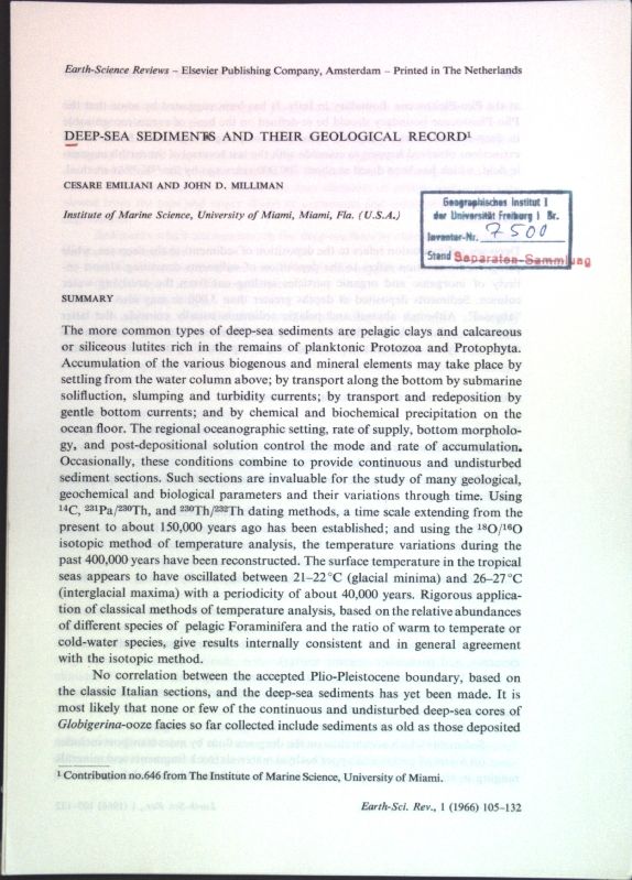 Deep-sea sediments and their geological record