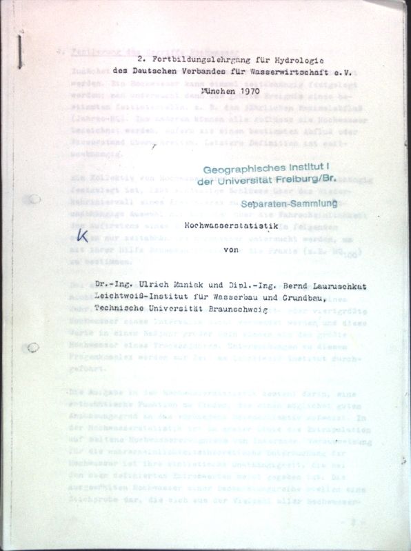 Hochwasserstatistik