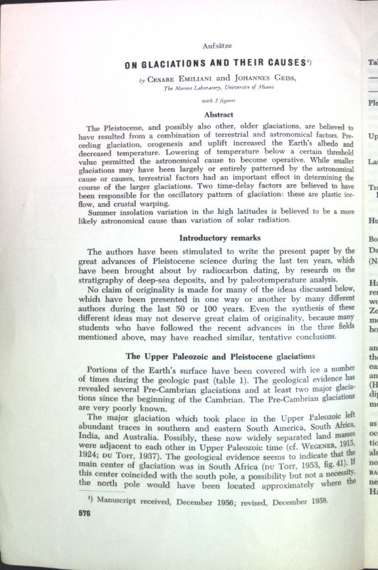 On Glaciations and their Causes