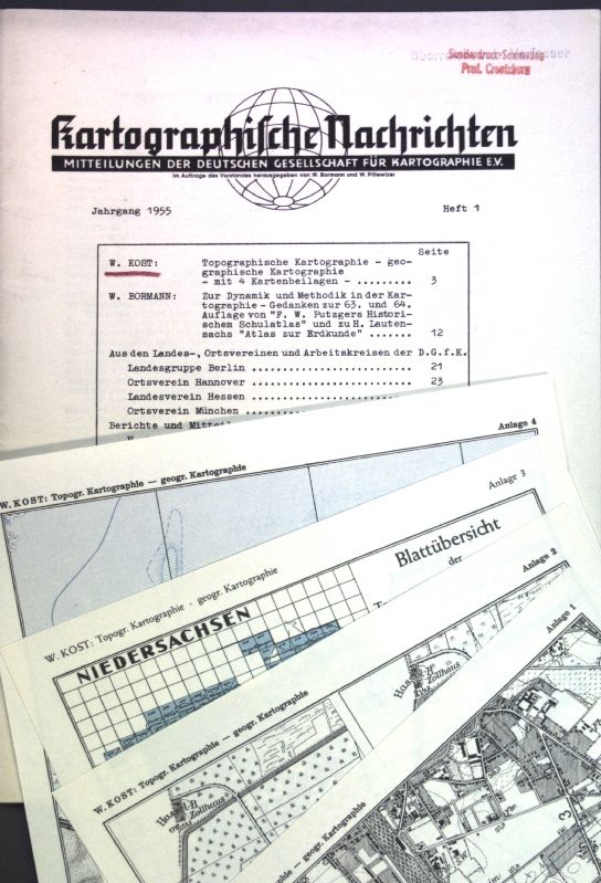 Topographische Kartographie - geographische Kartographie - in: Heft 1 Kartographische Nachrichten, Mitteilungen der Deutschen Gesellschaft für Kartographie e. V.