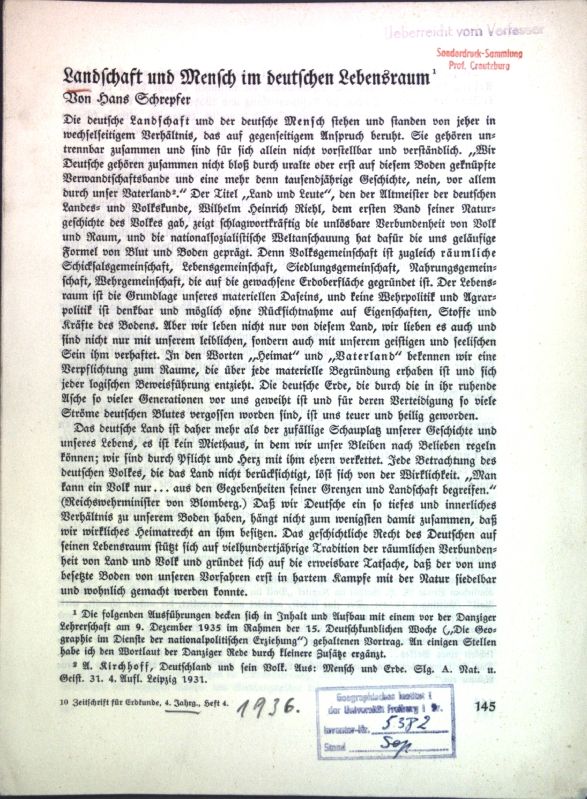 Landschaft und Mensch im deutschen Lebensraum