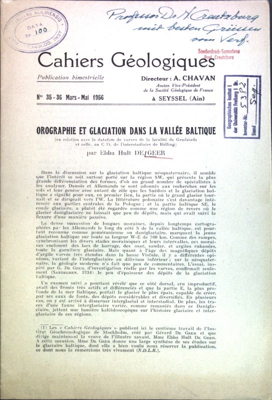 Orographie et Galciation dans la Vallée Baltique