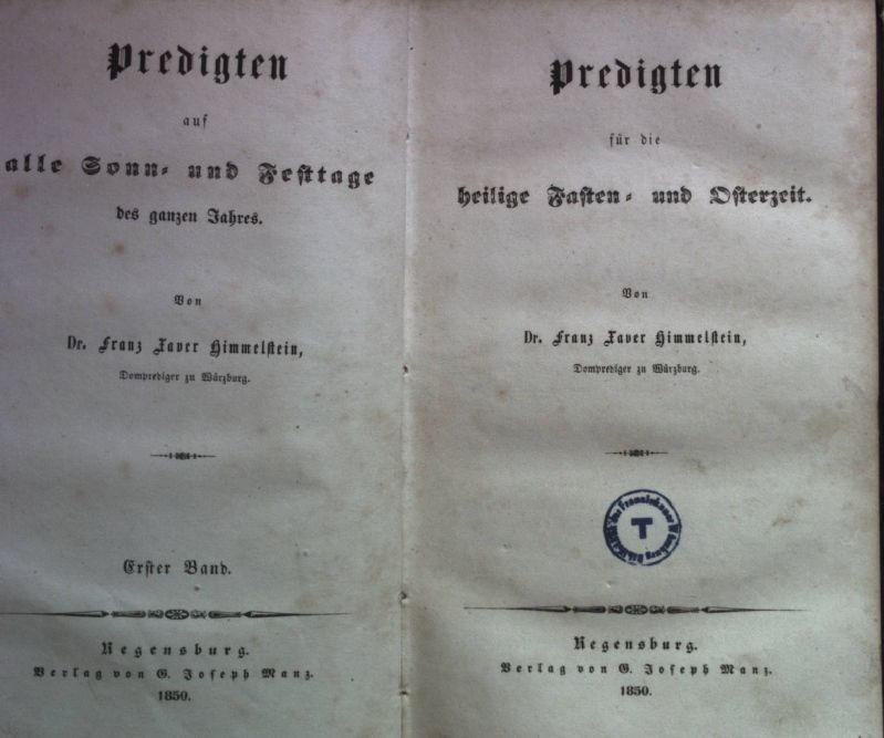 Predigten für die heilige Fasten- und Osterzeit