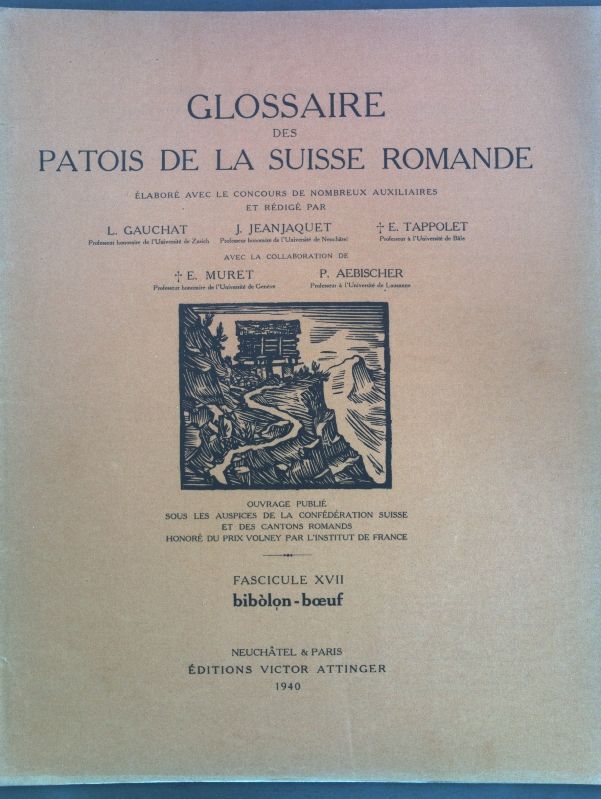 Glossaire des Patois de la Suisse Romande, Fascicule XVII: bibòlon-boeuf
