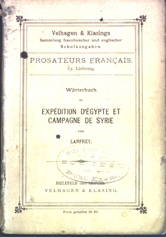 Wörterbuch zu Expédition d'Égypte et Campagne de Syrie