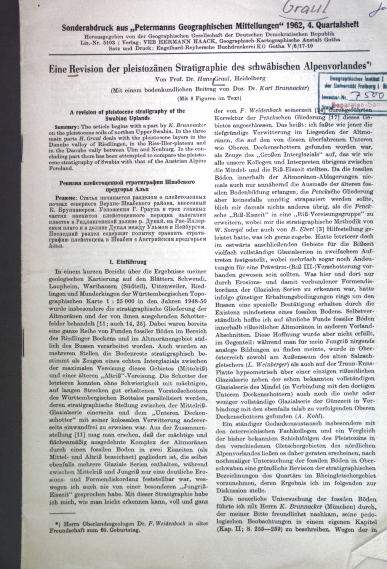 Eine Revision der pleistozänen Stratigraphie des schwäbischen Alpenvorlandes