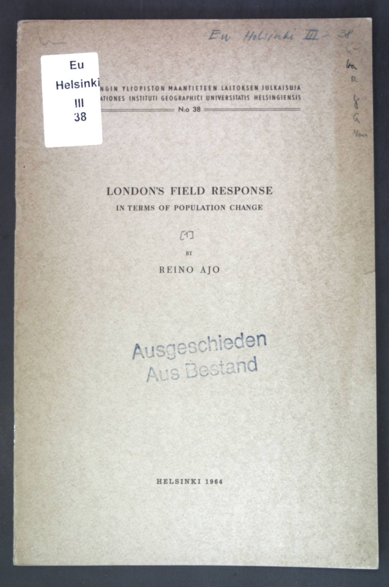 London's field response in terms of population change