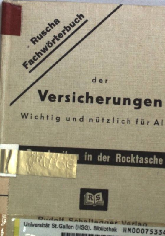 Fachwörterbuch der Versicherungen