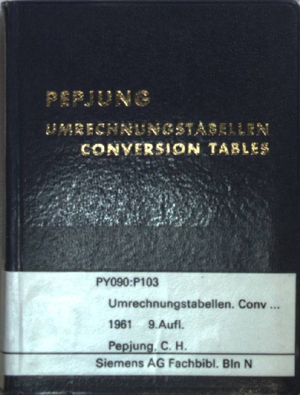 Umrechnungstabellen/ Conversion Tables
