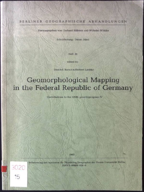 Geomorphological mapping in the Federal Republic of Germany