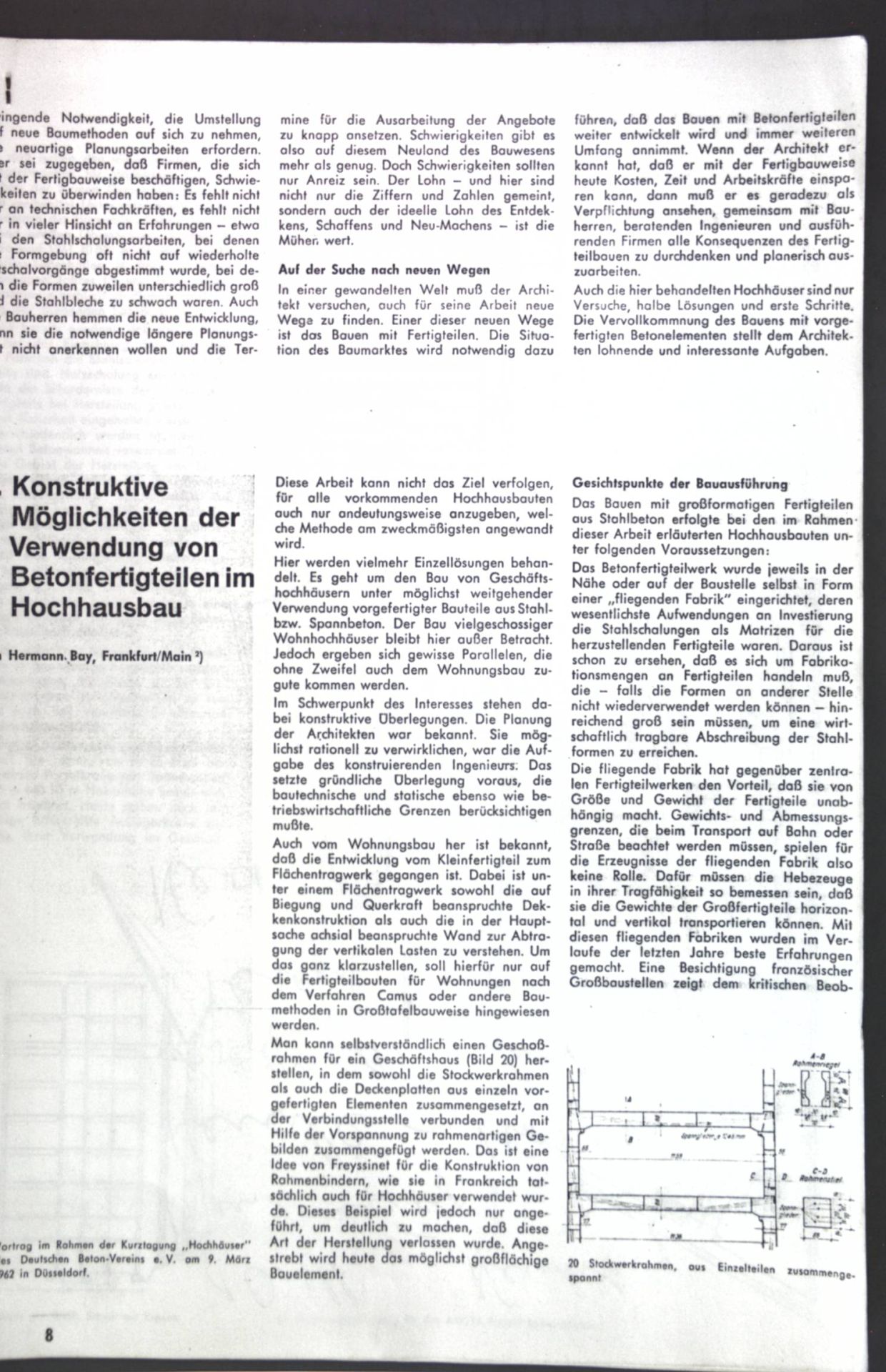 Konstruktive Möglichkeiten der Verwendung von Betonfertigteilen im Hochhausbau