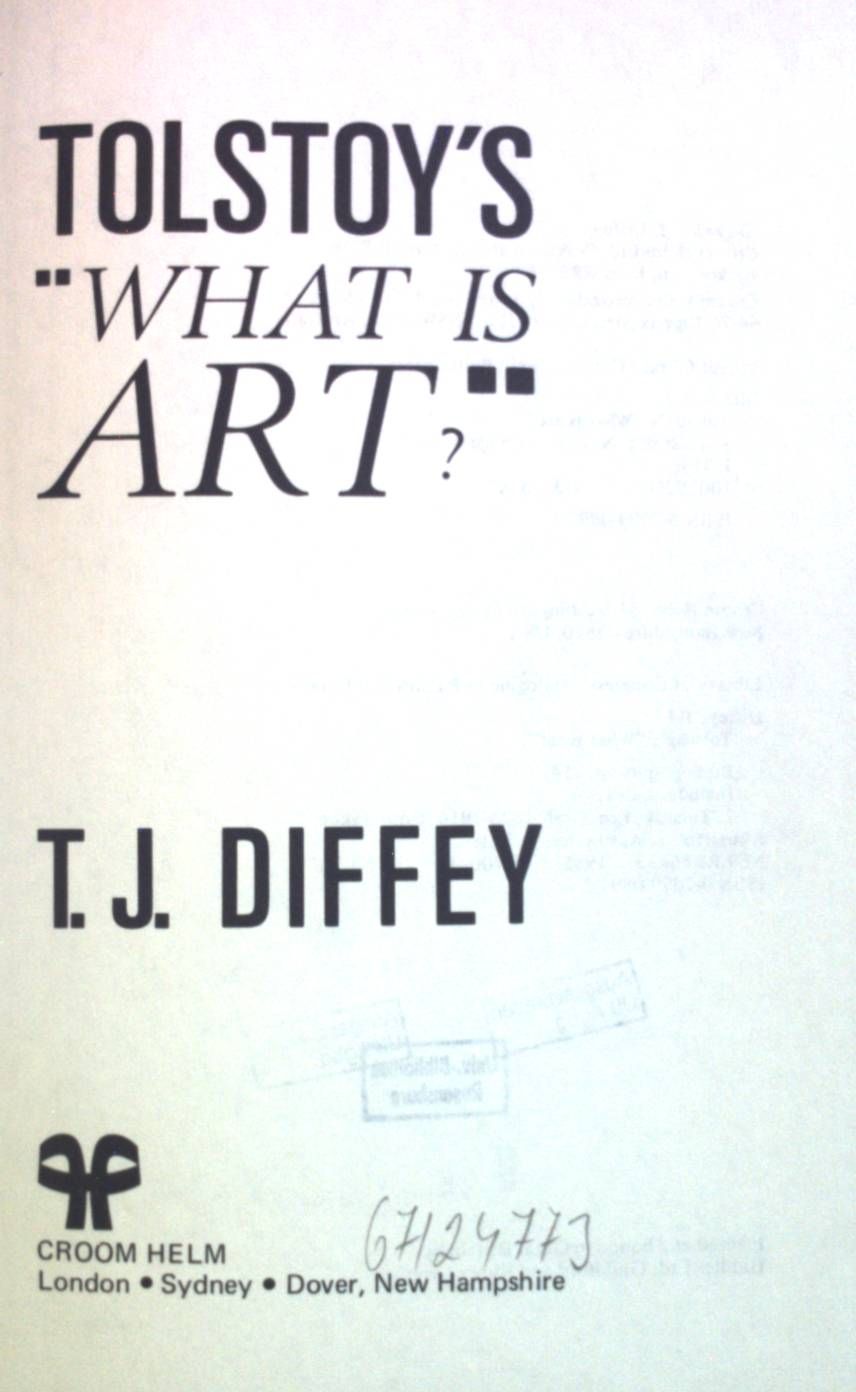 Tolstoy's What ist Art?