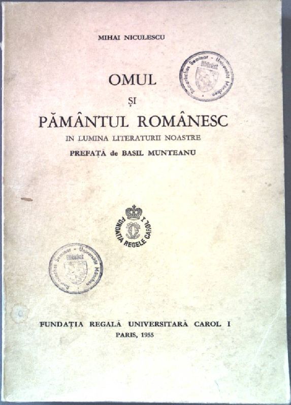 Omul si Pamantul Romanesc in Lumina Literaturii Noastre