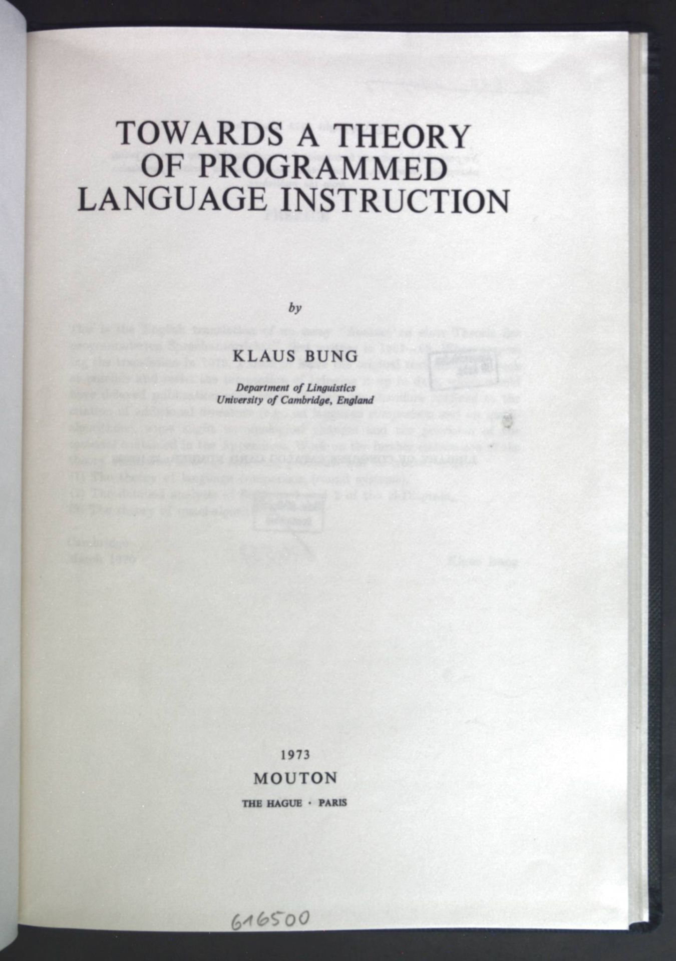 Towards a Theory of Programmed Language Instruction