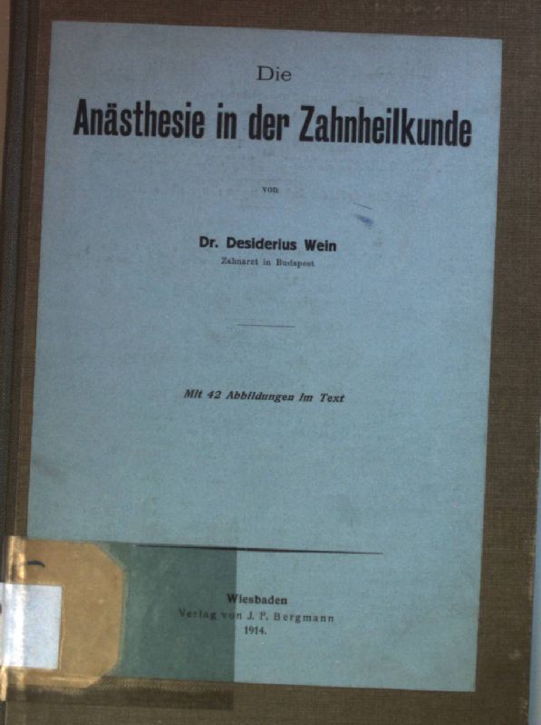 Die Anästhesie in der Zahnheilkunde