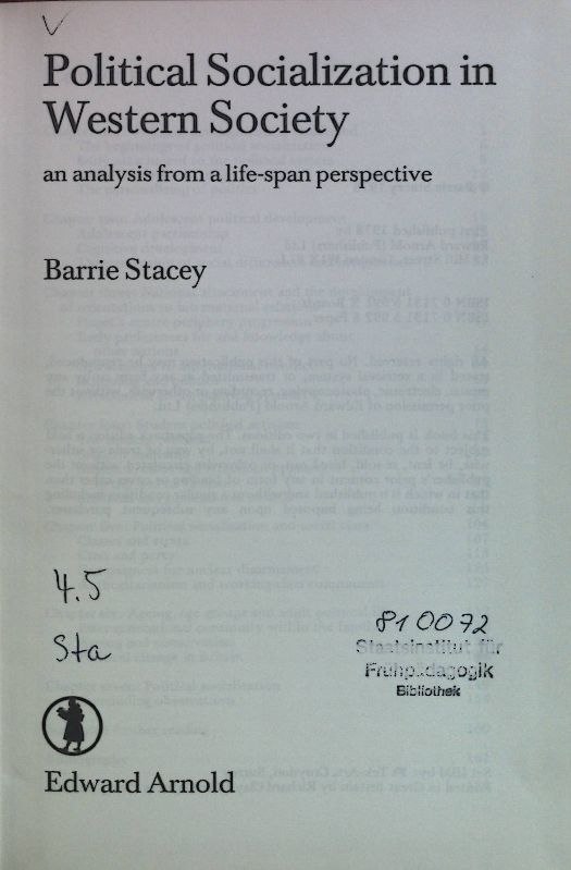 Political Socialization in Western Society an analysis from a life-span perspective