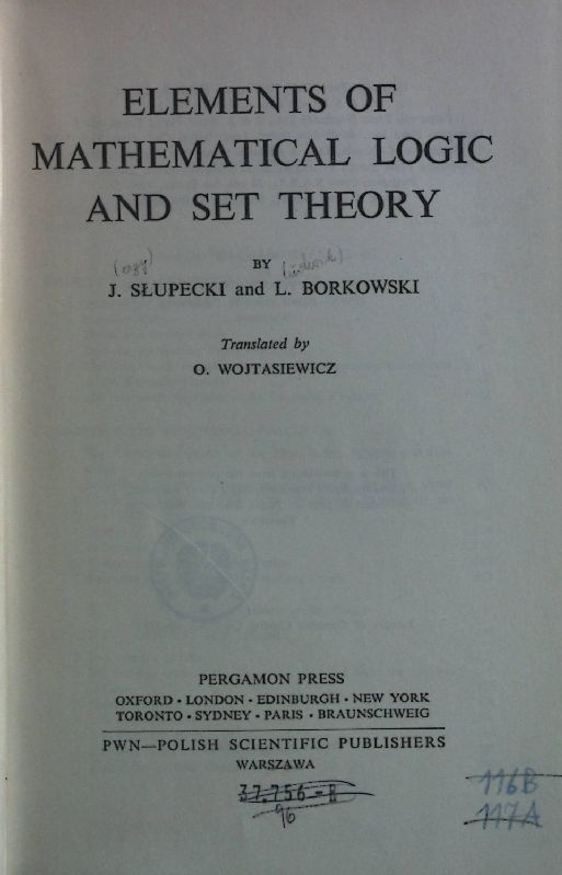 Elements of Mathematical Logic and Set Theory