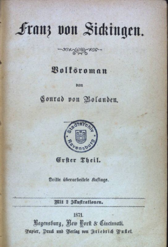 Franz von Sickingen: Volksroman - erster Theil