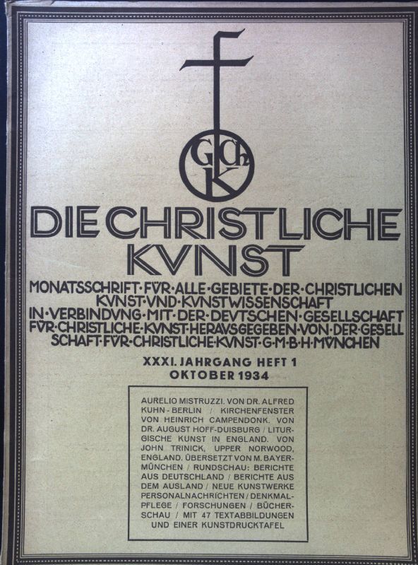 Aurelio Mistruzzi. - in: Die Christliche Kunst