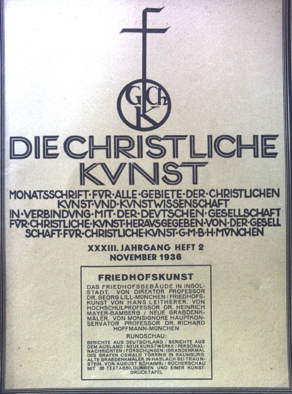 Das Friedhofsgebäude in Ingolstadt. - in: Die Christliche Kunst