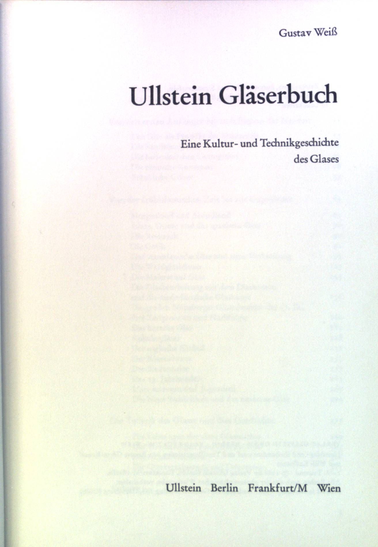 Ullstein-Gläserbuch : Eine Kultur- u. Technikgeschichte d. Glases