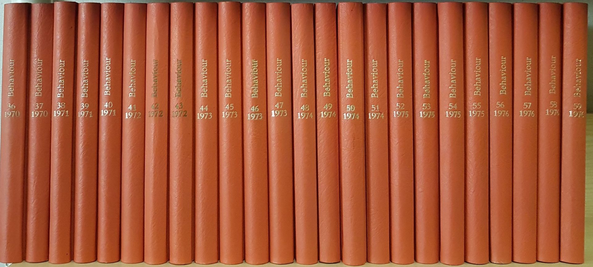 Behaviour: An international journal of comparative Ethology (24 vols./ KONVOLUT aus 24 Jahrgängen) - hier vorhanden: Vol.36 (1970) - 59 (1976)