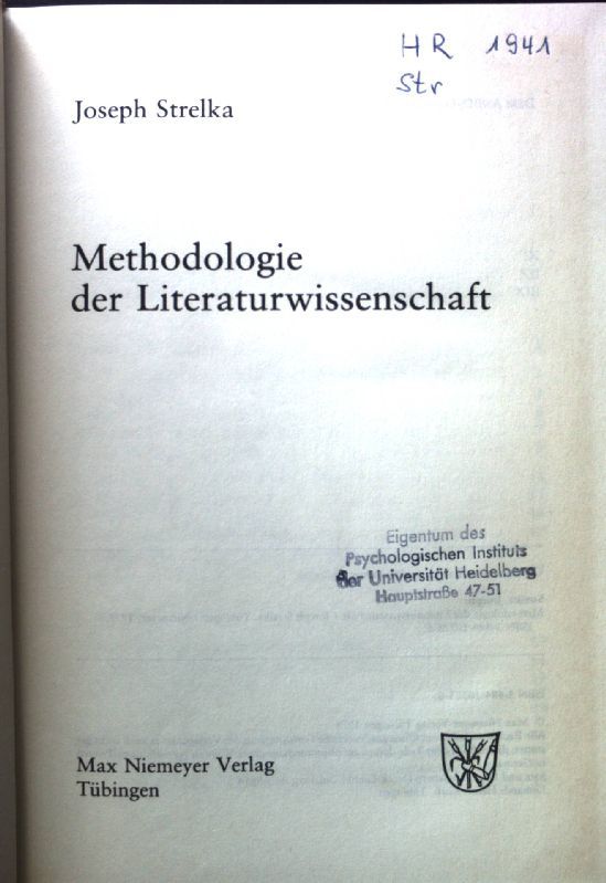 Methodologie der Literaturwissenschaft