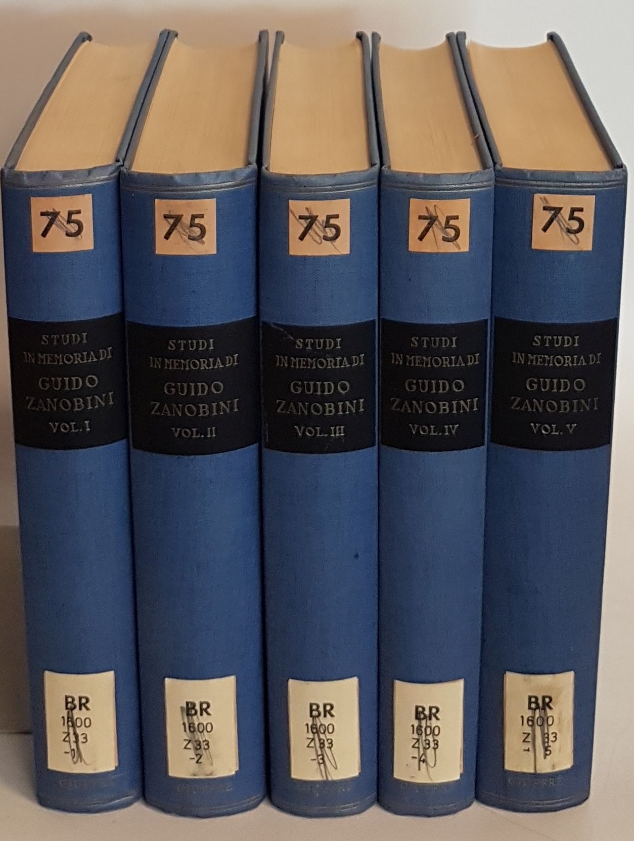 Studi in memoria di Guido Zanobini (5 vols.cpl./ 5 Bände KOMPLETT) - Voll.I/II: Diritto amministrativo/ Vol.III: Diritto costituzionale/ Vol.IV: Diritto internazionale. Diritto finanziario e scienza delle finanze. Diritto canonico. Diritto ecclesiastico/ Vol.V: Diritto privato. Storia del diritto e teoria generale. Diritti vari