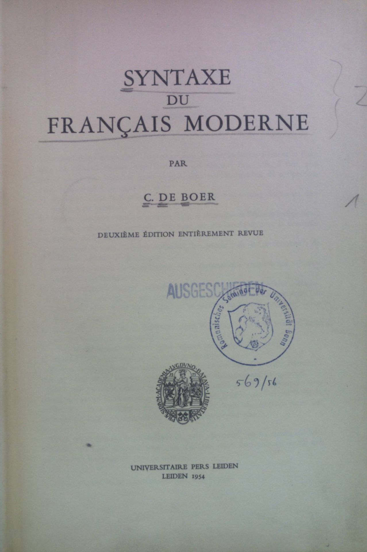 Syntaxe du Francais Moderne