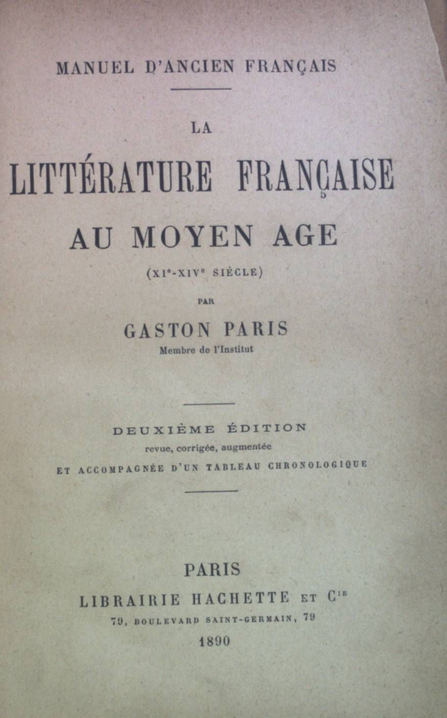 Litterature Francaise au moyen age