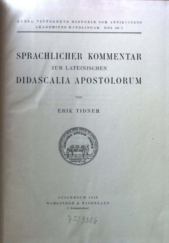 Sprachlicher Kommentar zur lateinischen Didascalia apostolorum