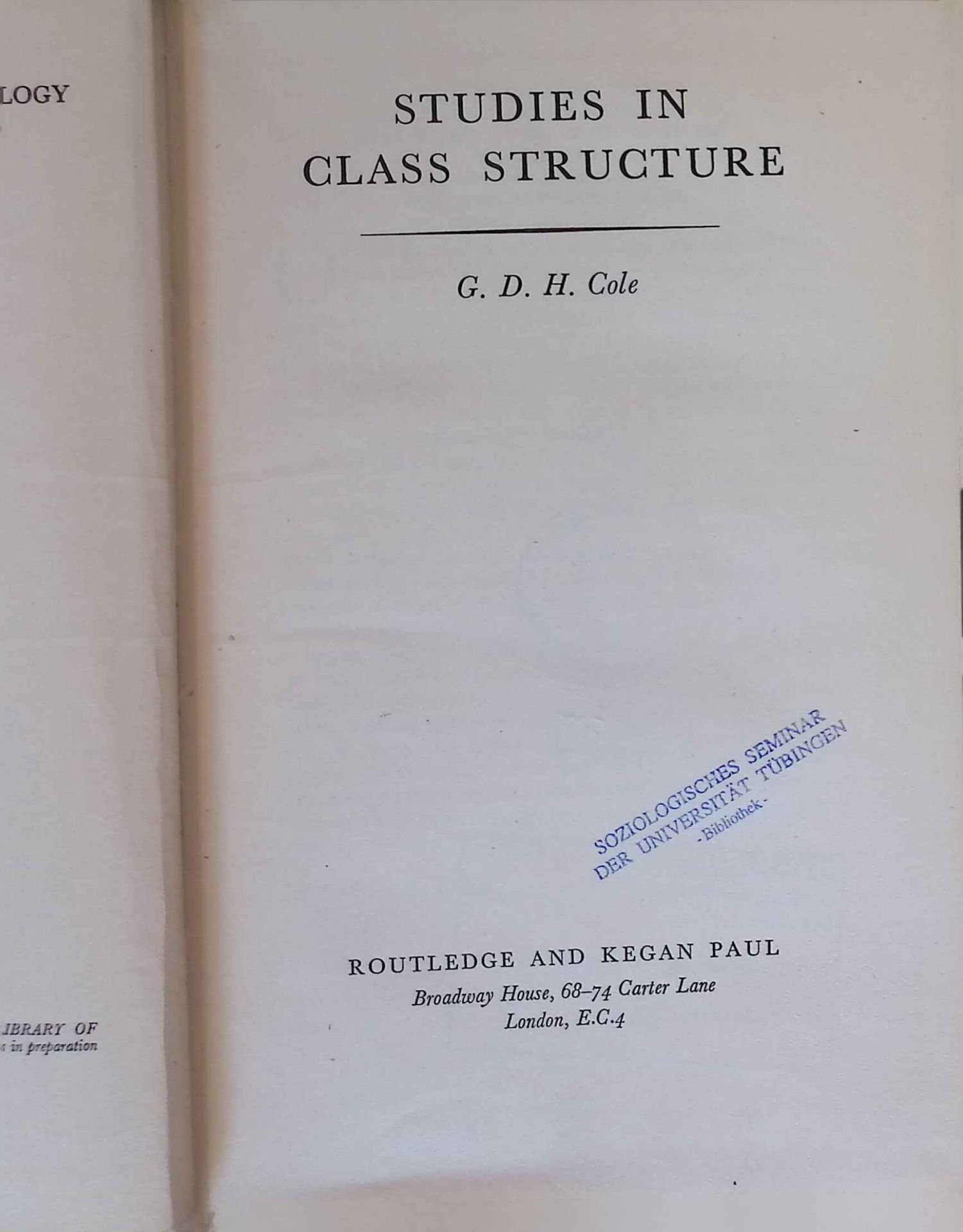 Studies in Class Structure