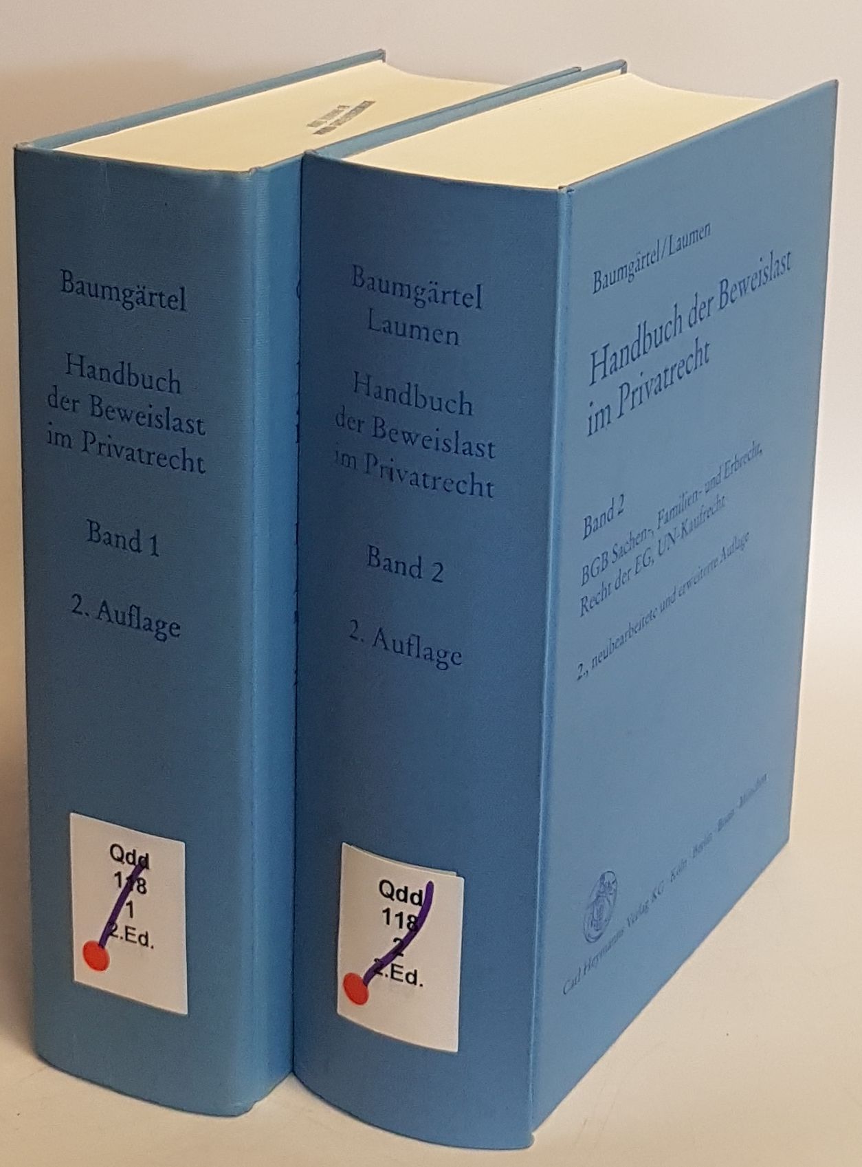 Handbuch der Beweislast im Privatrecht (2 Bände KOMPLETT) - Bd.I: Allgemeiner Teil und Schuldrecht, BGB mit VOB, HOAI, KSchG und ProdhaftG/ Bd.II: BGB Sachen-, Familien- und Erbrecht, Recht der EG, UN-Kaufrecht