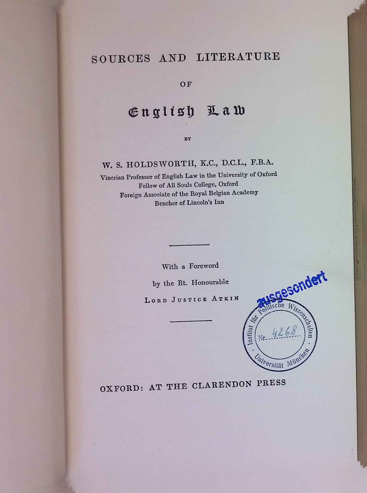 Sources and Literature of English Law