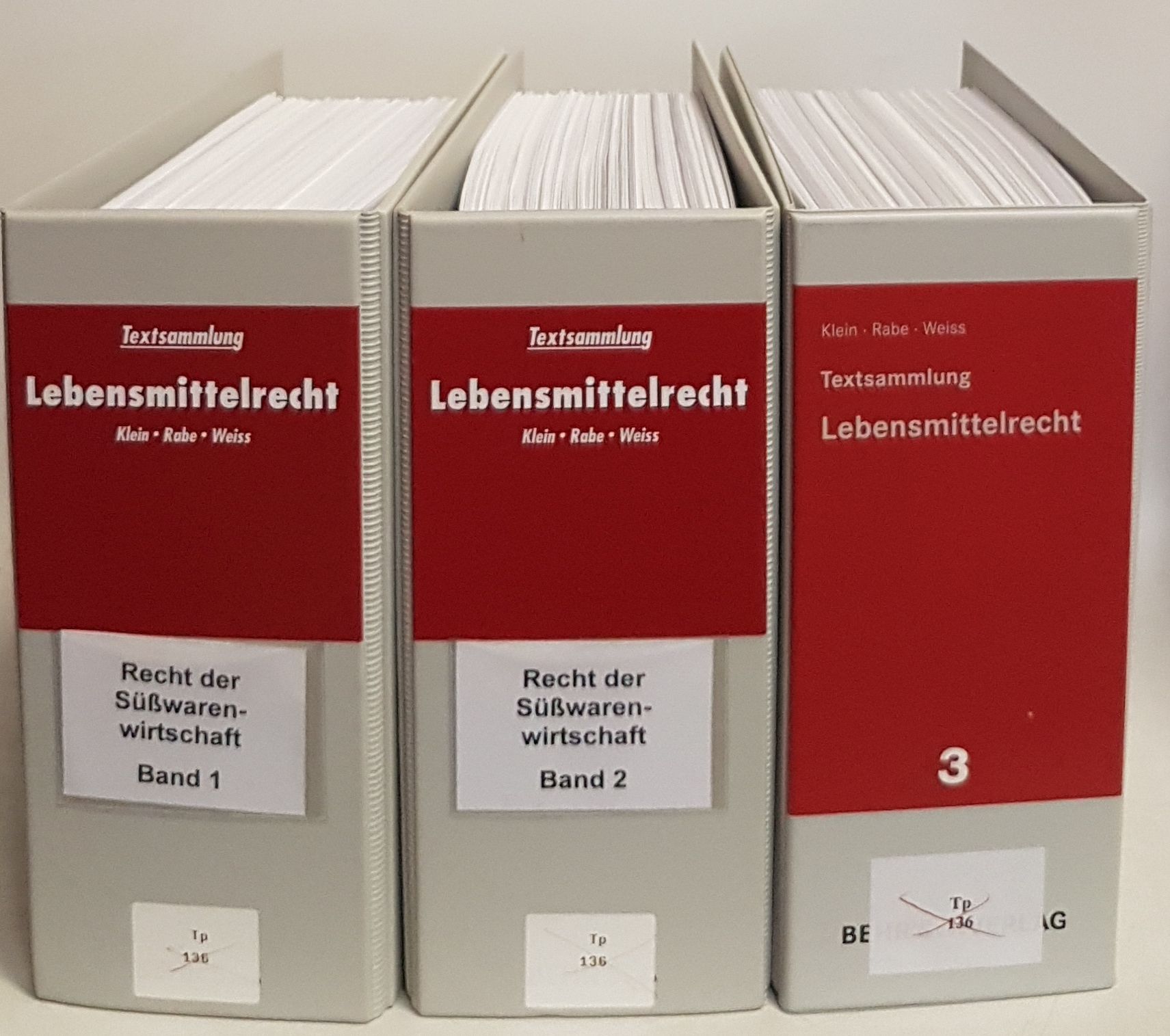 Recht der Süßwarenwirtschaft: Textsammlung (3 Ordner KOMPLETT) - Grundwerk bis 360.Akt.-Lfg.: Stand: August 2020