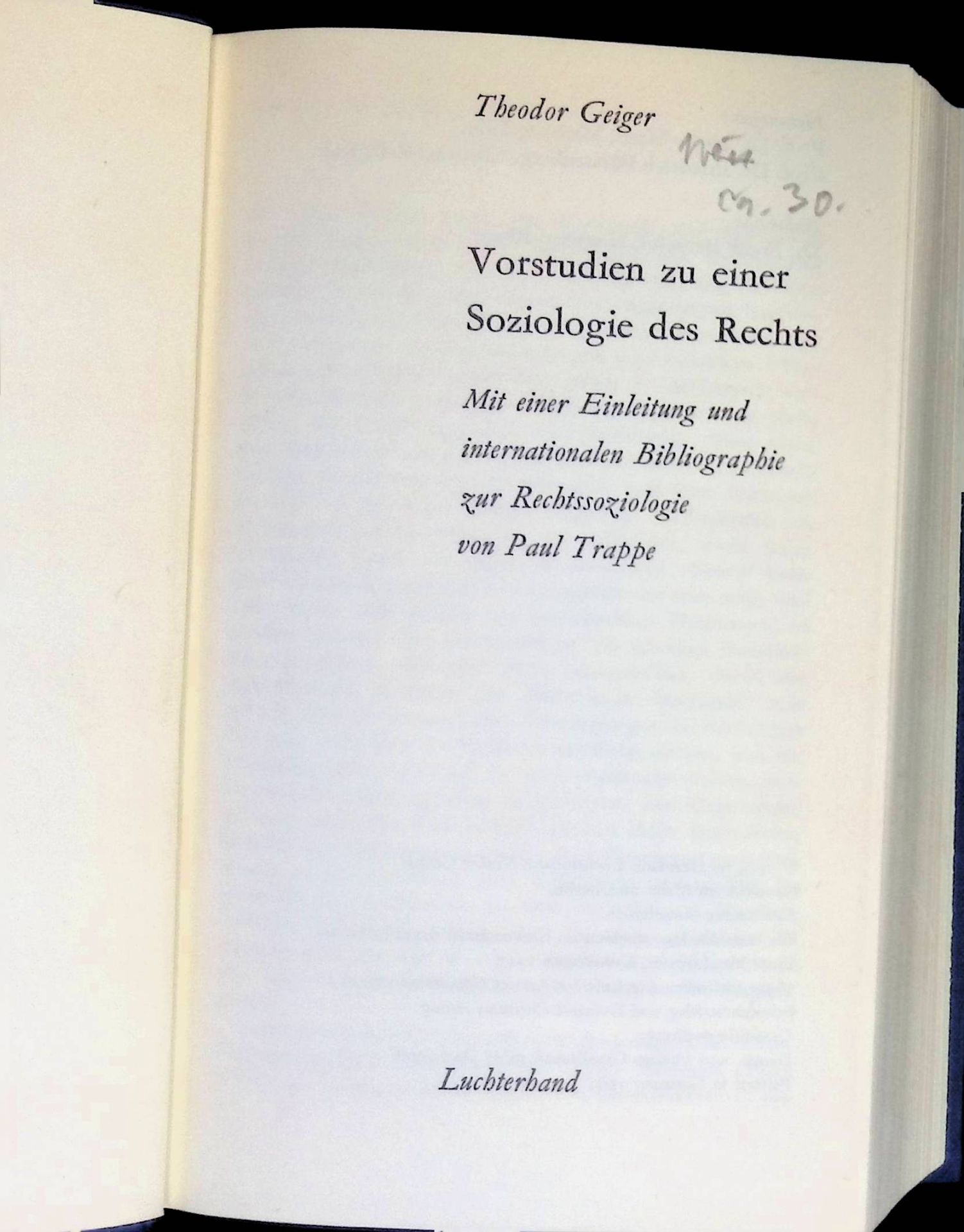 Vorstudien zu einer Soziologie des Rechts