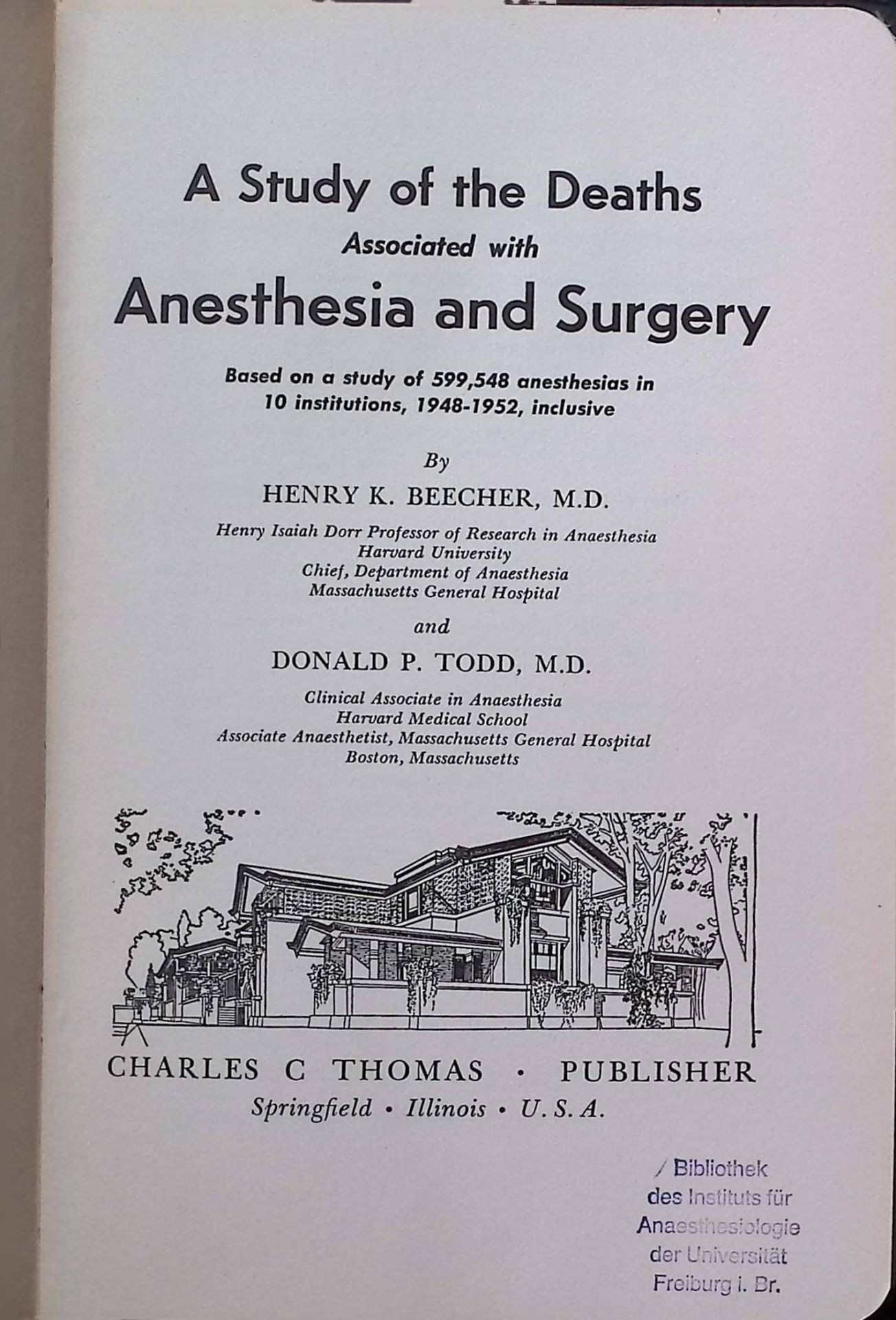 A Study of the Deaths Associated with Anesthesia and Surgery