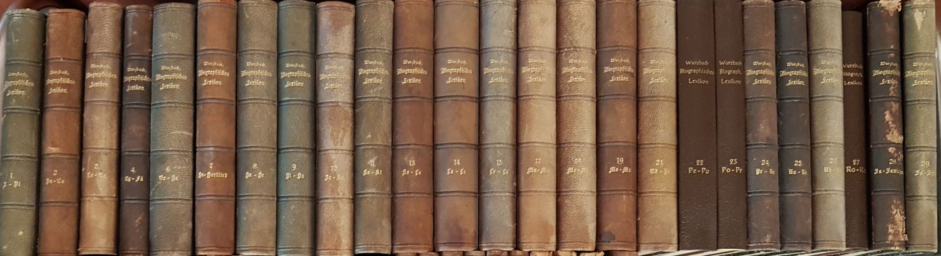 Biographisches Lexikon des Kaiserthums Oesterreich, enthaltend die Lebensskizzen der denkwürdigen Personen, welche seit 1750 bis 1850 im Kaiserstaate und in seinen Kronländern gelebt haben (51 Bände von 60) - KONVOLUT - es FEHLEN die Bände 5, 12, 16, 38, 40, 42, 47, 55, 57