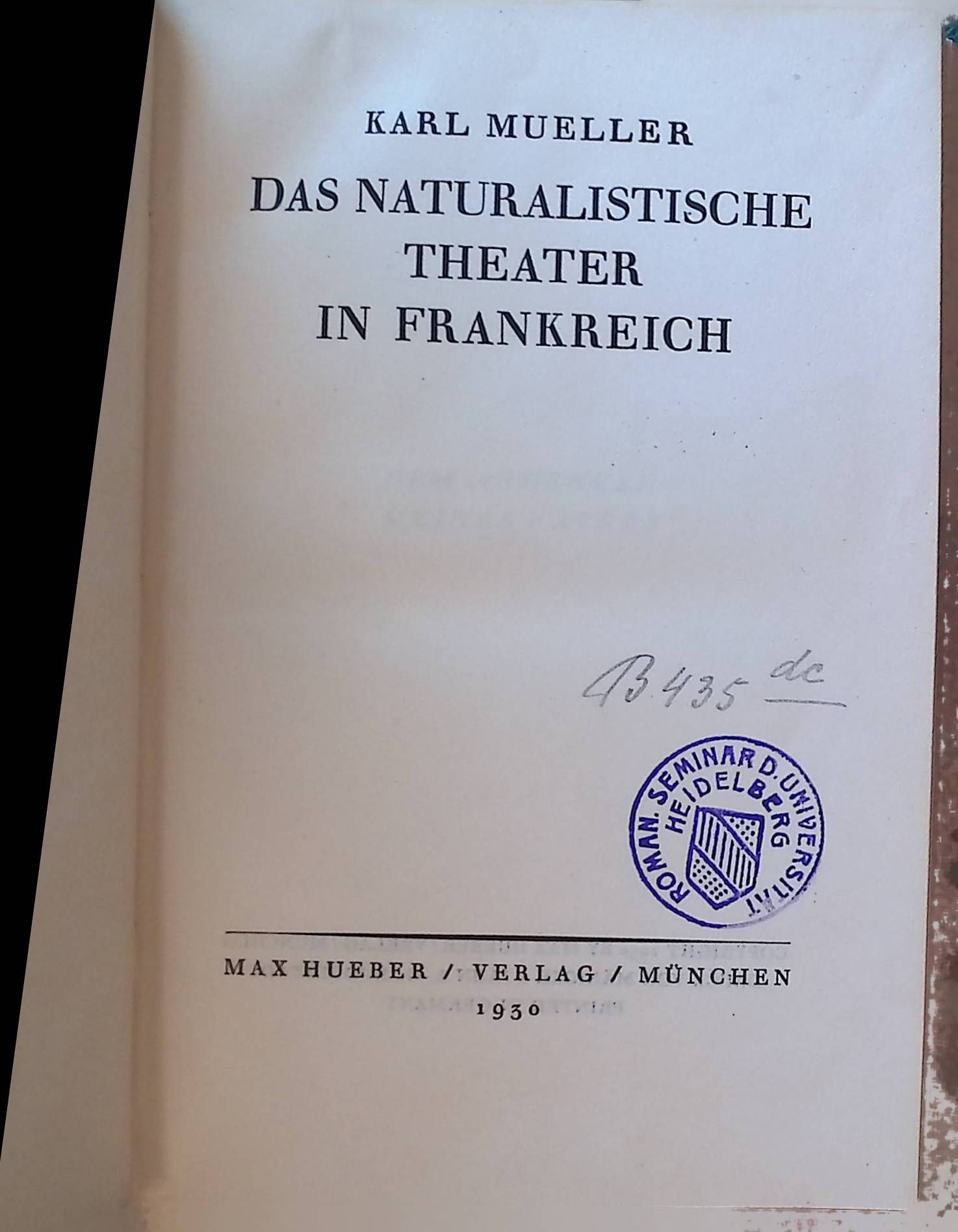 Das naturalistische Theater in Frankreich