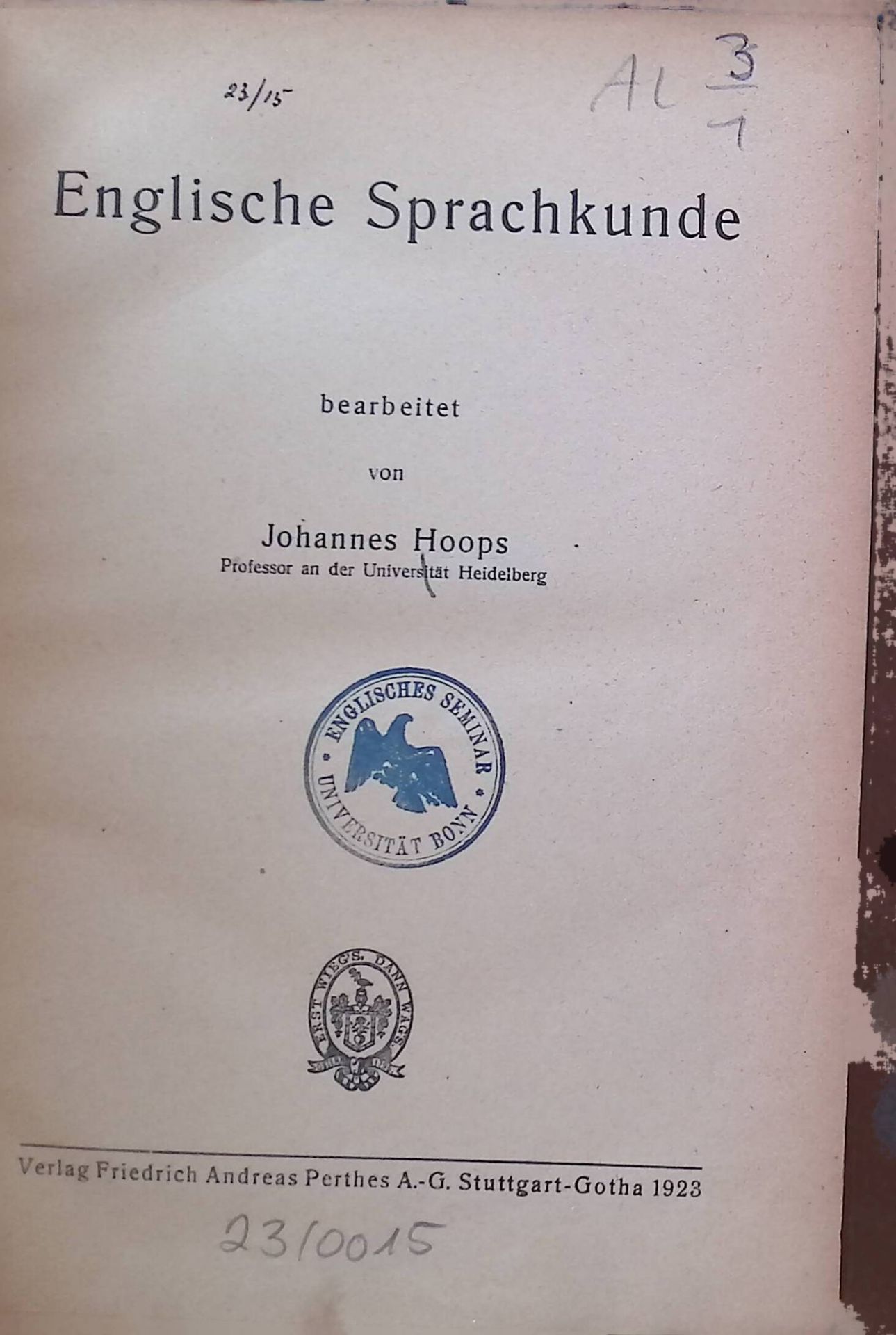 Englische Sprachkunde