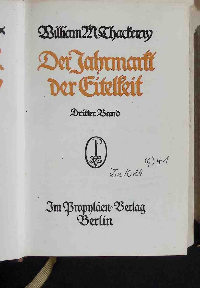 Jahrmarkt der Eitelkeit - DRITTER BAND