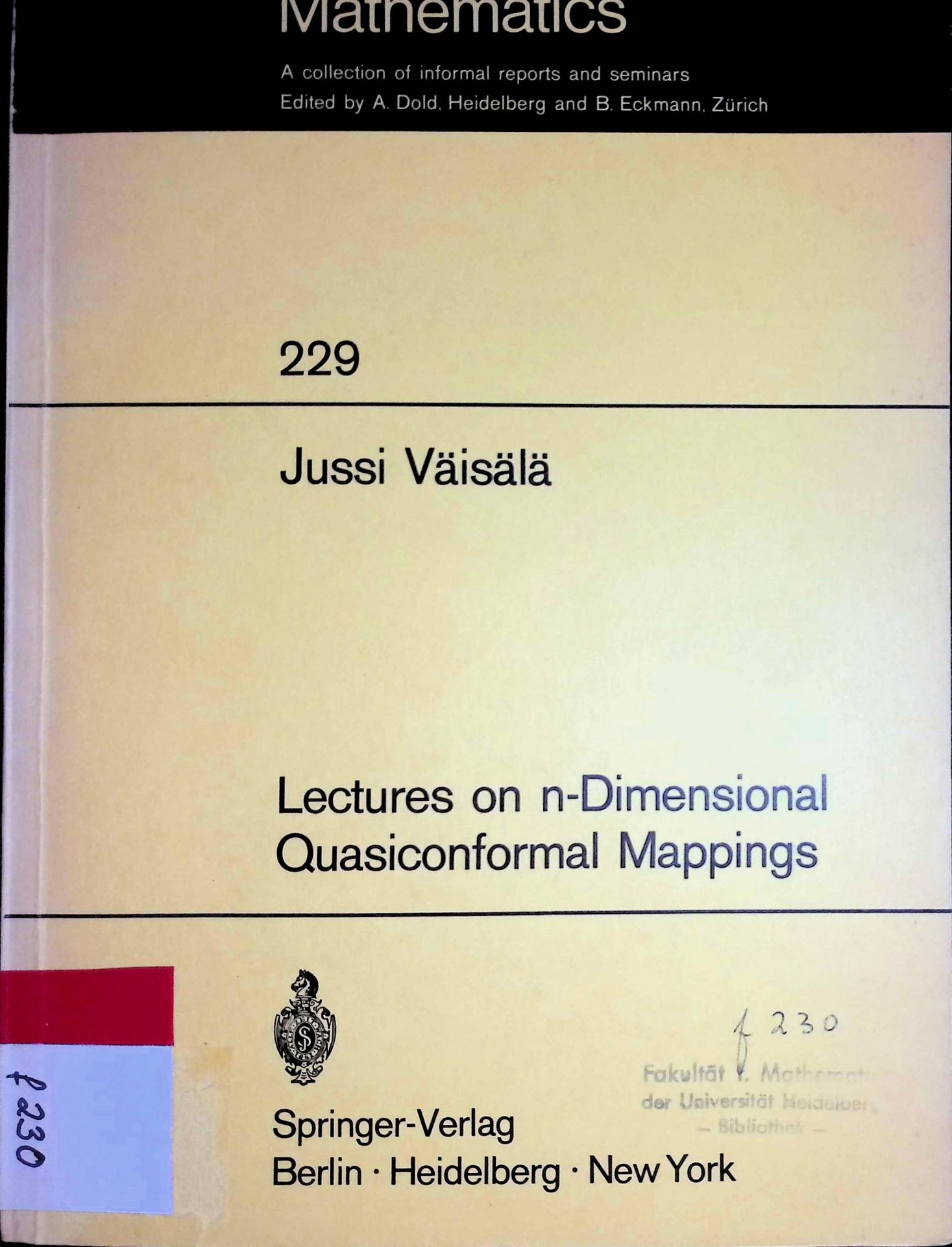 Lectures on n-Dimensional Quasiconformal Mappings