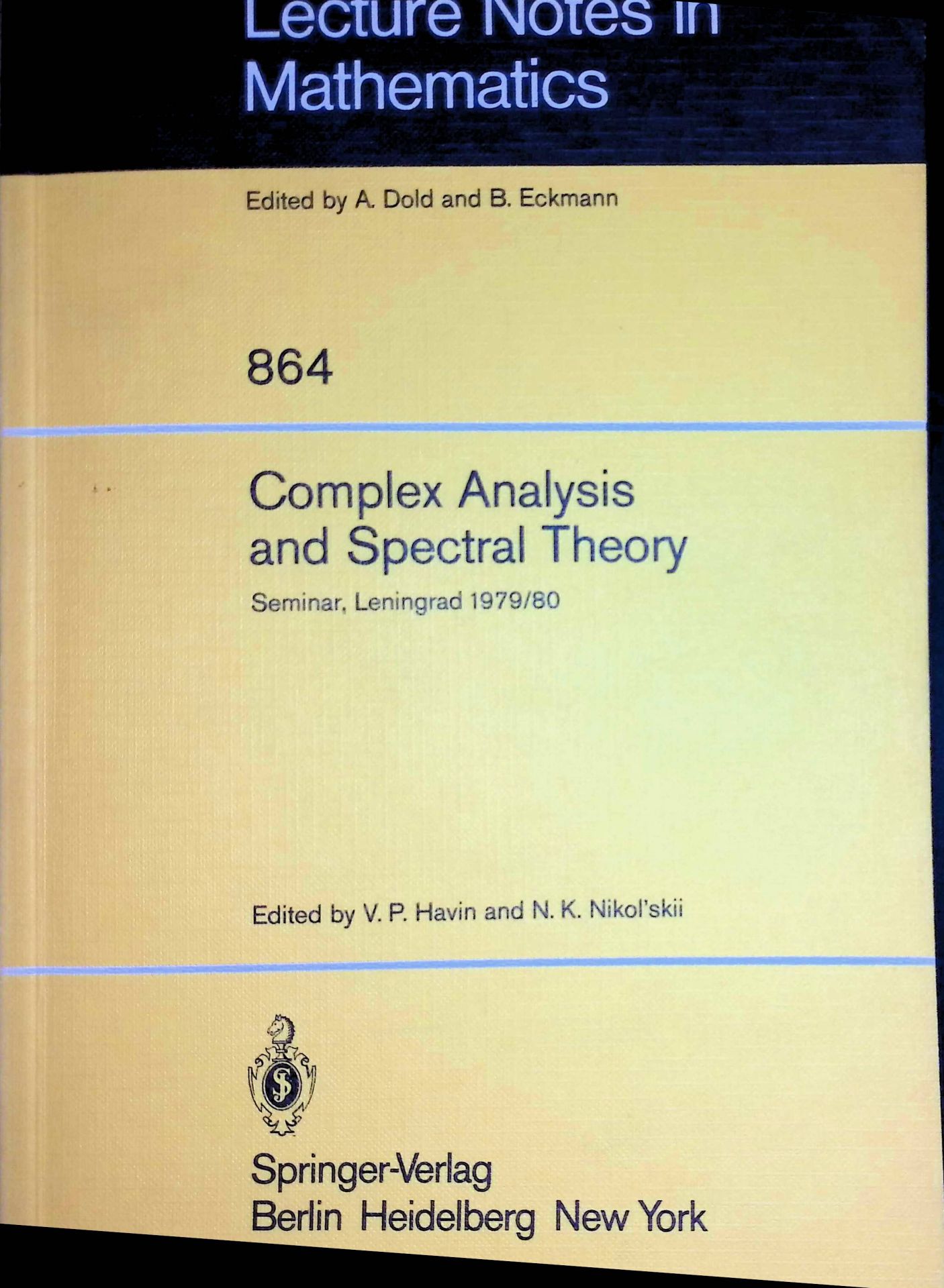 Complex Analysis and Spectral Theory: Seminar, Leningrad 1979/80