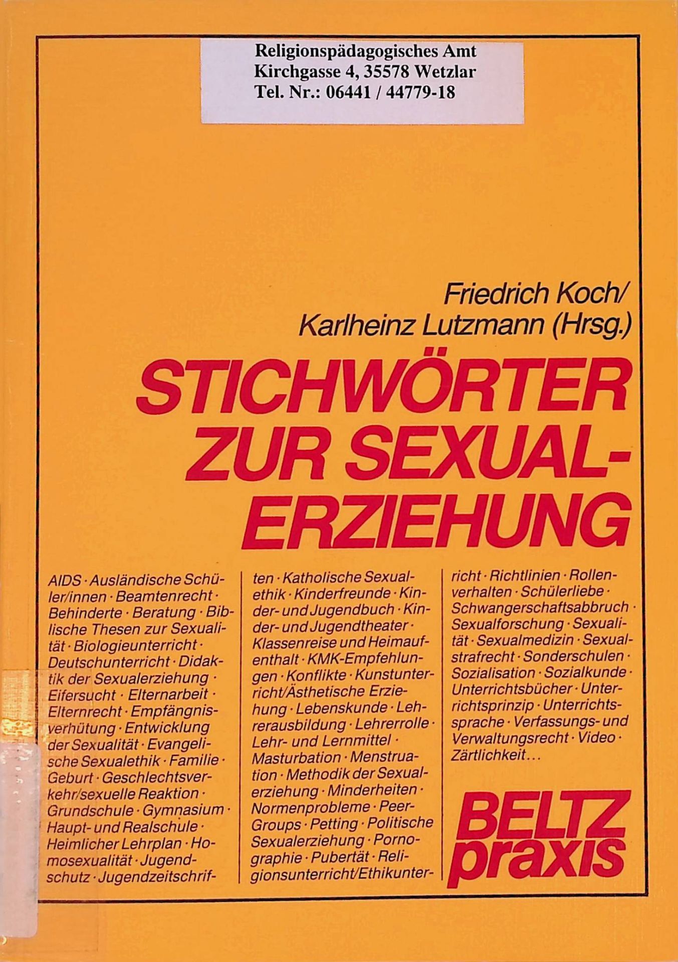 Stichwörter zur Sexualerziehung