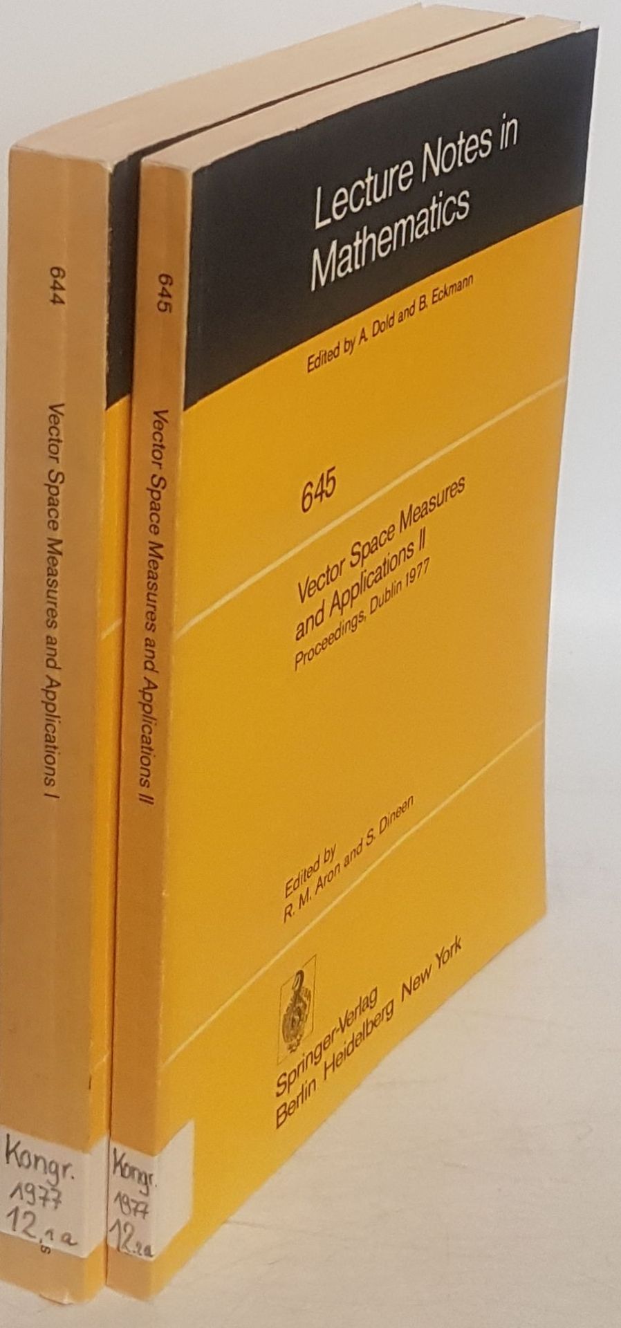 Vector Space Measures and Applications: Proceedings, Dublin, 1977 (2 vols./ 2 Bände KOMPLETT)